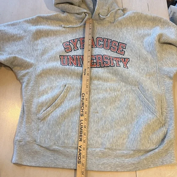 Vintage Gray Syracuse University Heavy Weight Hoodie from 1986 Est Size Large - Picture 8 of 9